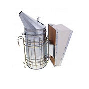 Дымарь из оцинкованной стали с ограждением без стакана, мех кожа (размер L) от магазина пчеловодства Lyson.by
