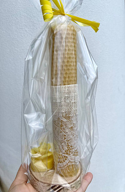 Подарочный набор свеча из вощины от магазина пчеловодства Lyson.by