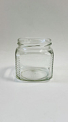 Банка квадрат с юбкой 0,39 л (стеклянная) от магазина пчеловодства Lyson.by