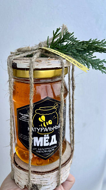 Подарочный набор мед в дереве от магазина пчеловодства Lyson.by