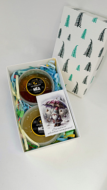 Подарочный набор  2 баночки мёда от магазина пчеловодства Lyson.by